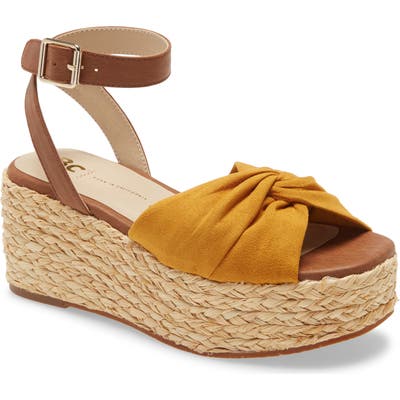 Bc Footwear Winning Wedge Vegan Espadrille Sandal, Yellow