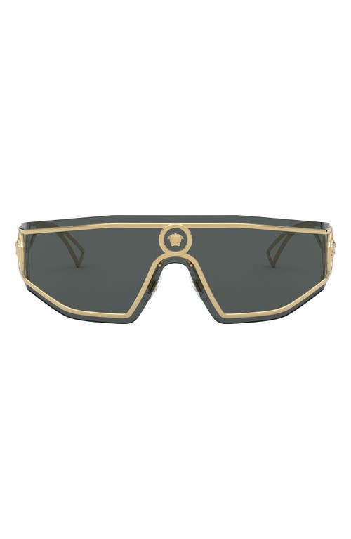 Versace V-powerful Shield Sunglasses In Gold/grey