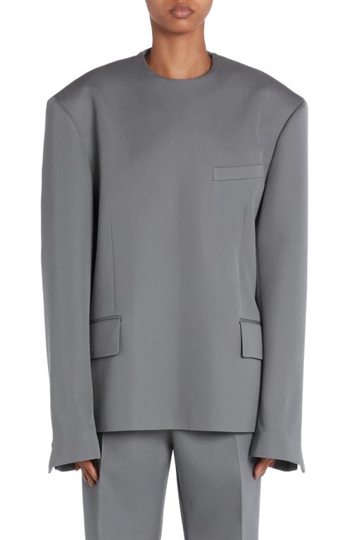 Bottega Veneta Collarless Compact Wool Jacket Cobblestone at Nordstrom, Us