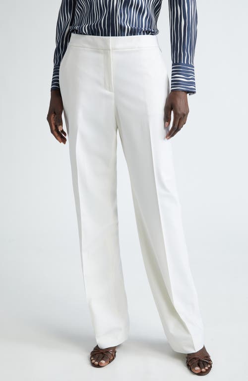 Irving Straight Leg Stretch Wool Pants in Ivory
