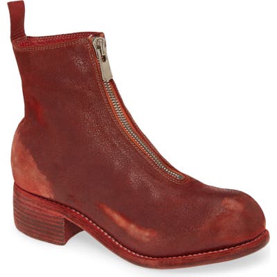 Guidi Front Zip Boot, Red