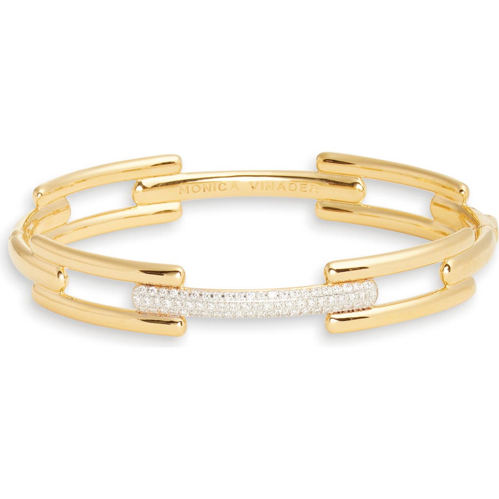 Monica Vinader Lab Created Diamond Bangle In 18ct Gold Vermeil / Diamond