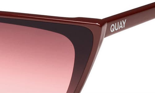 Shop Quay Bad Habit 65mm Oversize Cat Eye Sunglasses In Oxblood/ruby