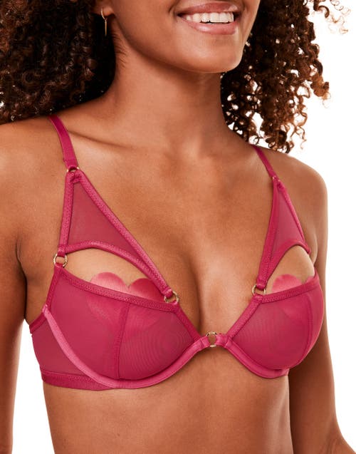 Shop Adore Me Rayna Unlined Plunge Bra In Dark Pink