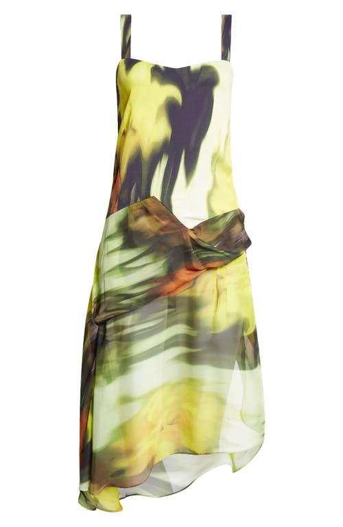 Shop Collina Strada Gaia Print Sleeveless Silk Dress In Melting Bloom