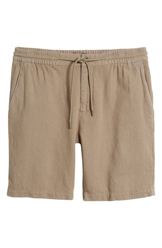 Shop Rails Archer Flat Front Cotton & Linen Shorts In Barley