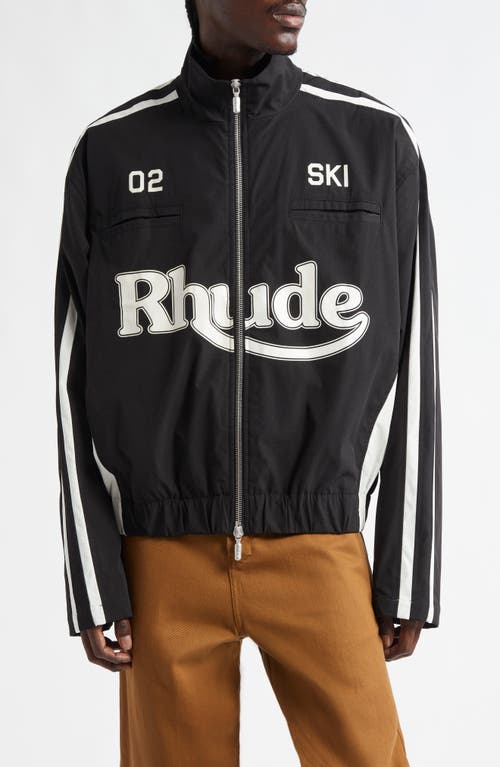 Shop Rhude Ski Logo Track Jacket In Black/white