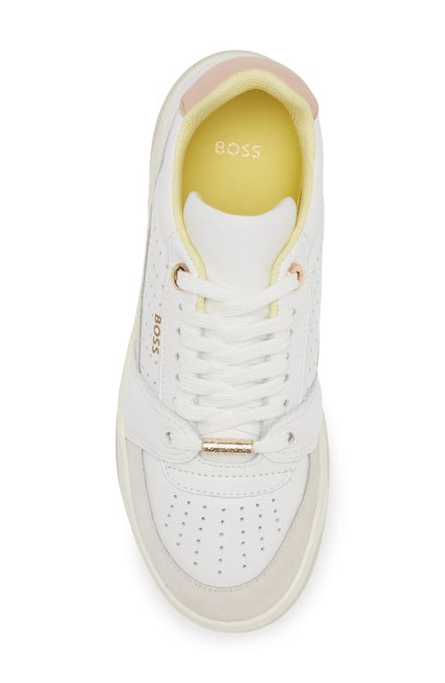 Hugo Boss Boss Baltimore Tennis Sneaker In White Multi