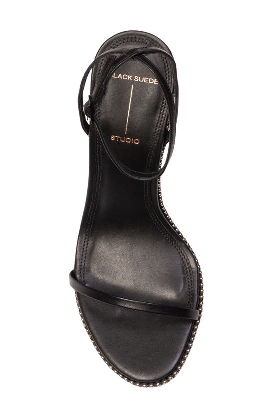 Black Suede Studio Lele Ankle Strap Sandal In Black Buffed Nappa Studs