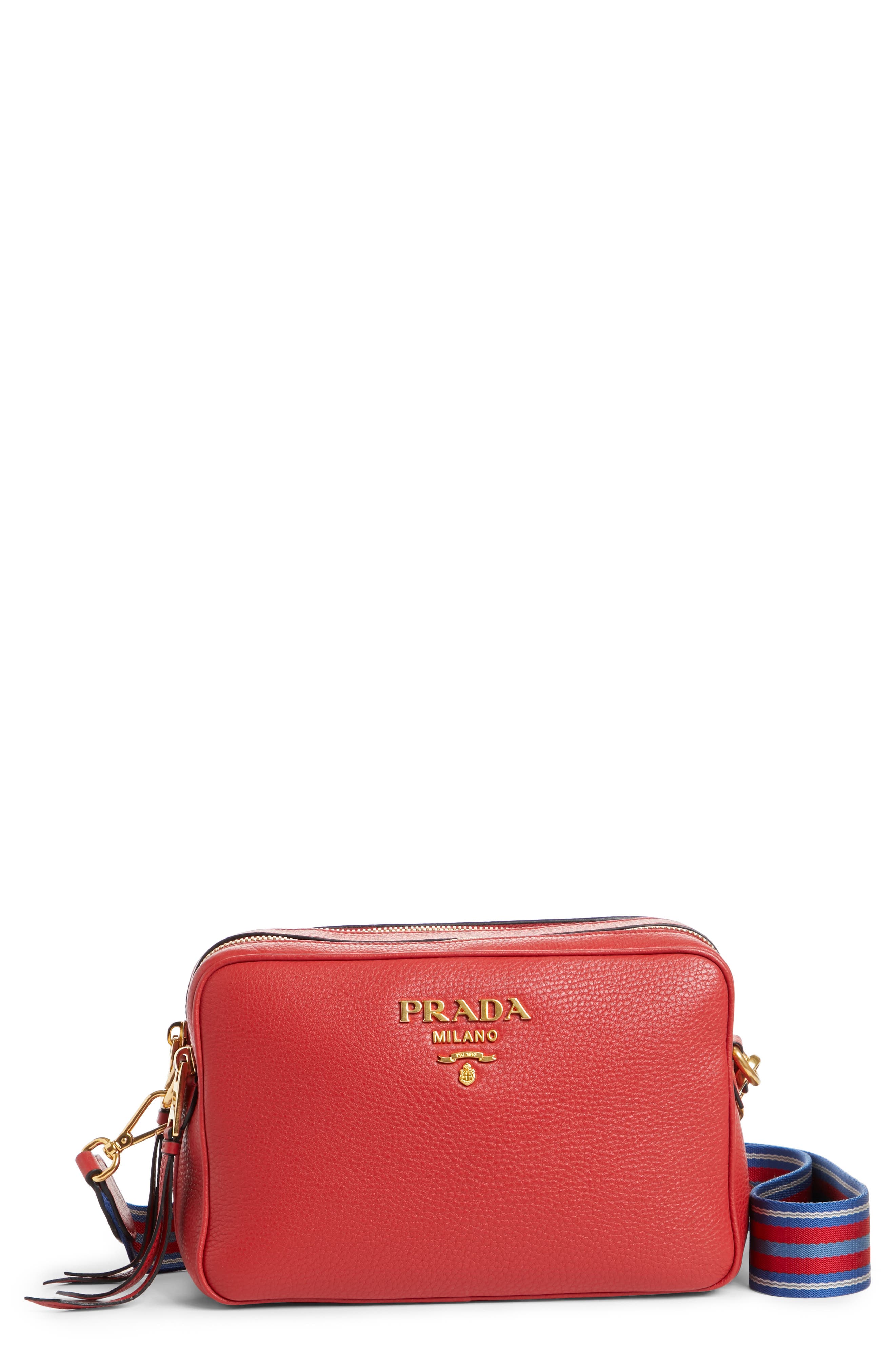 prada red camera bag
