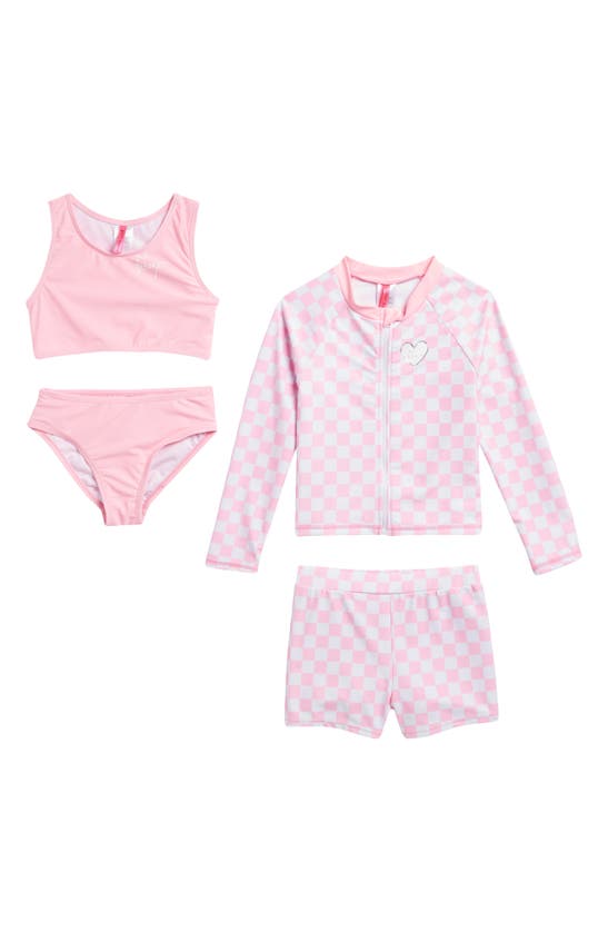 Shop Betsey Johnson Kids' 4-piece Assorted Swim Set In Pink Multi
