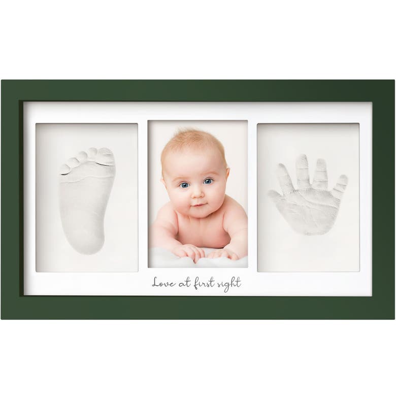 Shop Keababies Baby Handprint & Footprint Keepsake Duo Frame In Hunter Green
