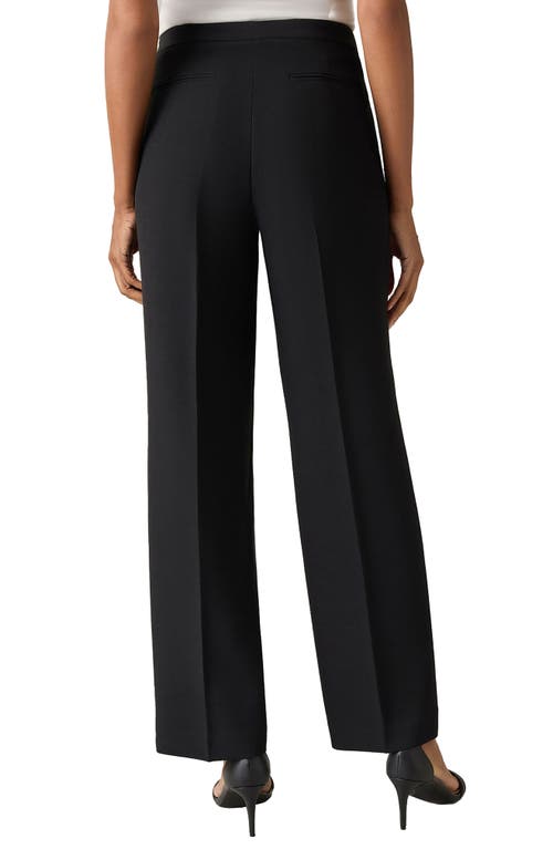 Kasper Petites Womens High Rise Stretch Wide Leg Pants In Black