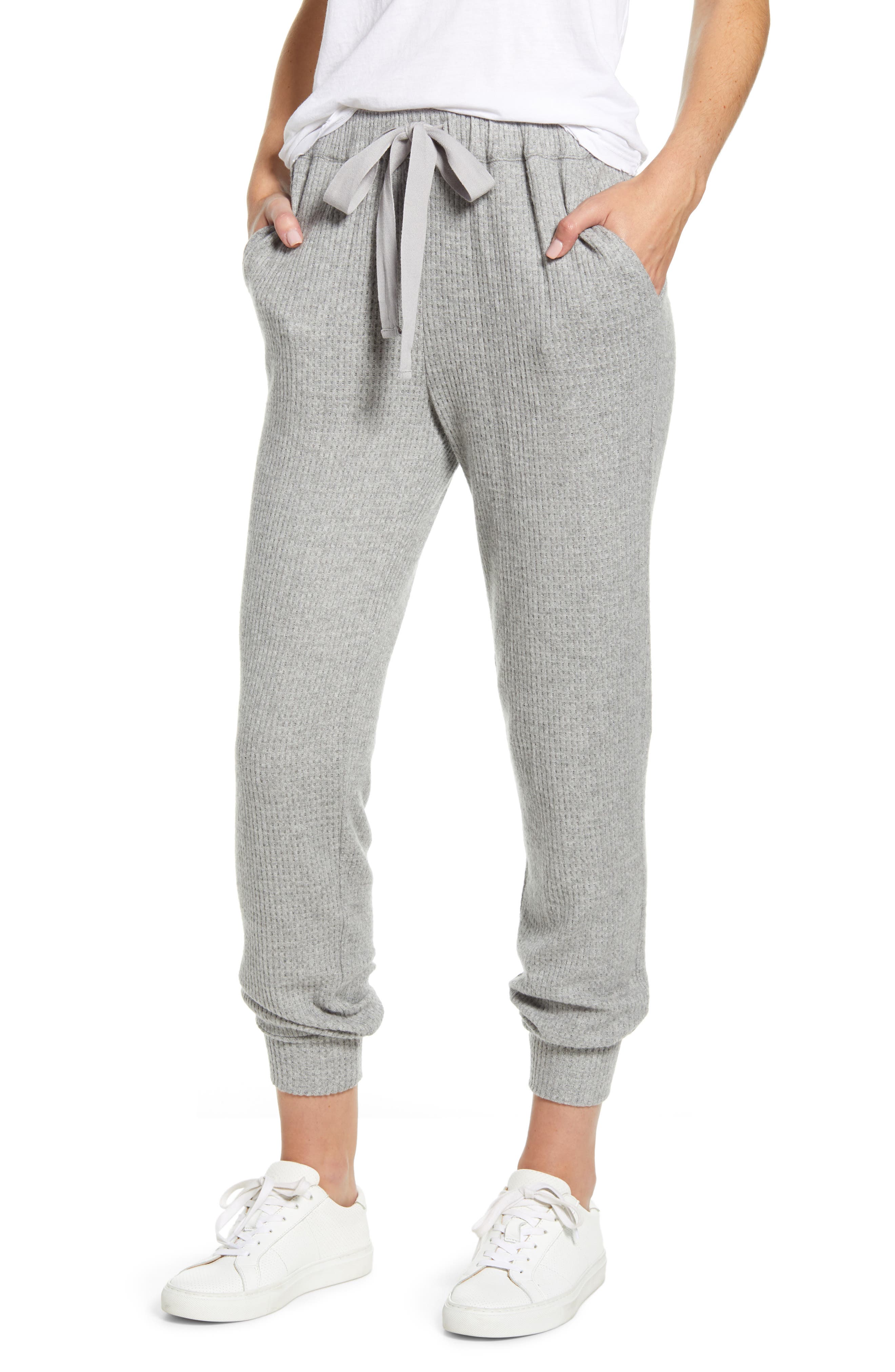 waffle knit jogger pants