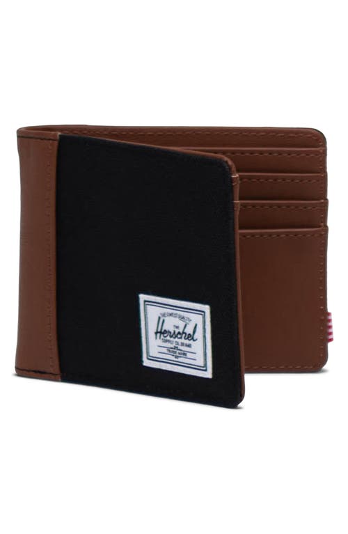 Shop Herschel Supply Co . Hank Bifold Wallet In Black/tan