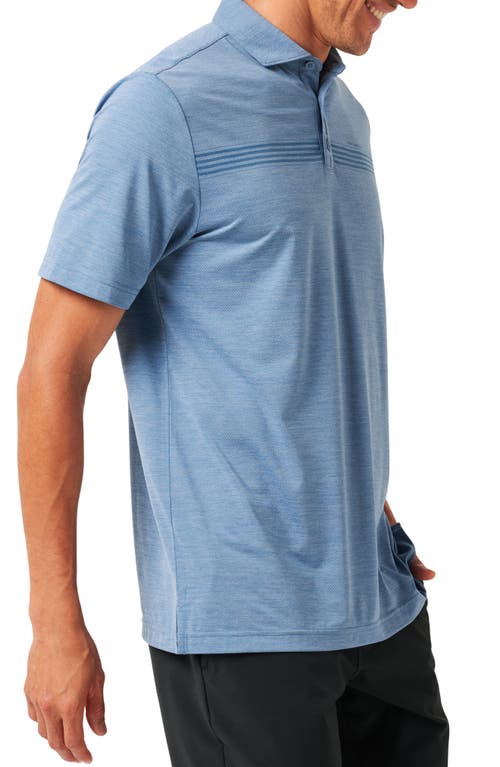 Shop Travismathew Heater Pro Chest Stripe Polo In Light Teal