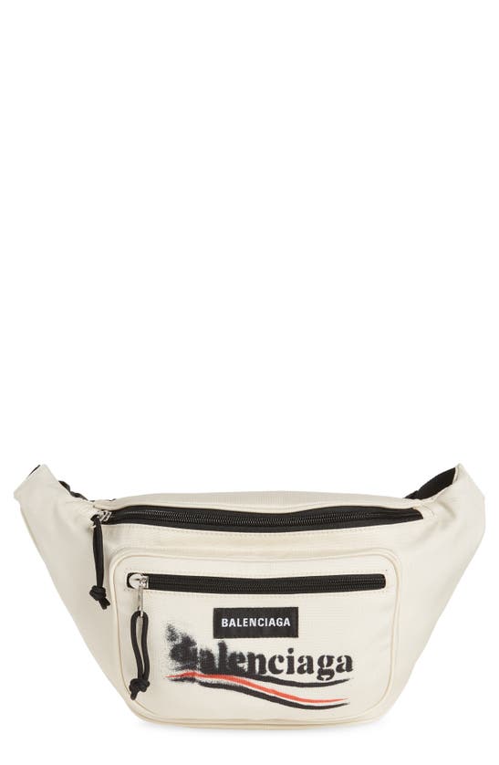 Shop Balenciaga Explorer Beltpack Canvas Belt Bag In Ecru