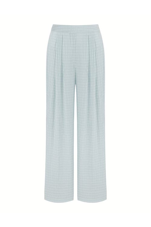 Nocturne High Waist Textured Pants in Blue at Nordstrom
