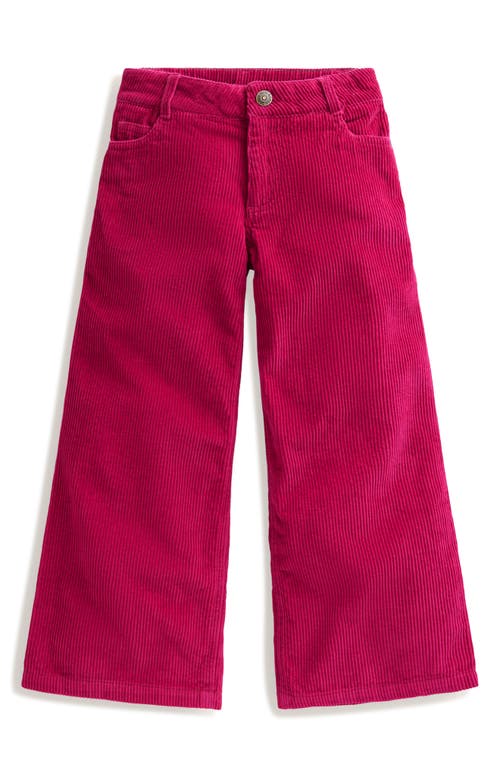 Mini Boden Kids' Wide Leg Cotton Corduroy Pants in Candy Cane Pink 