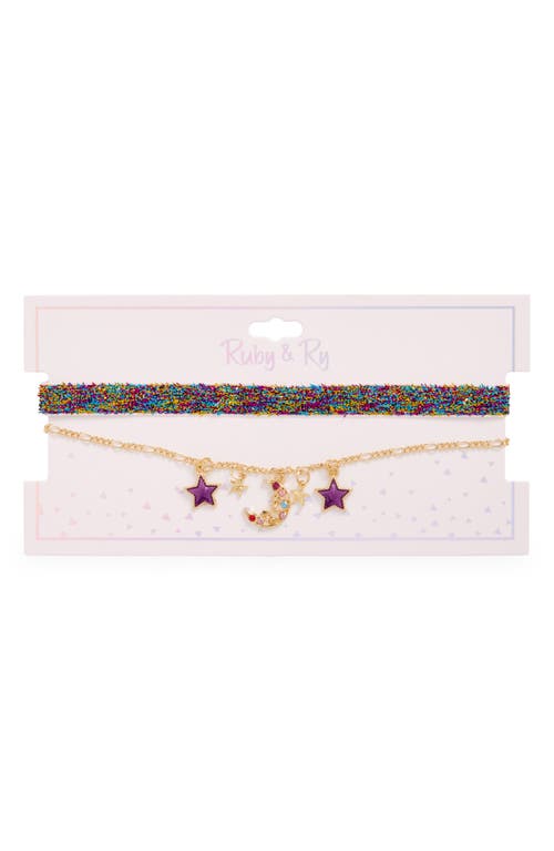 Ruby & Ry Kids' Set of 2 Choker Necklaces in Gold Multi 