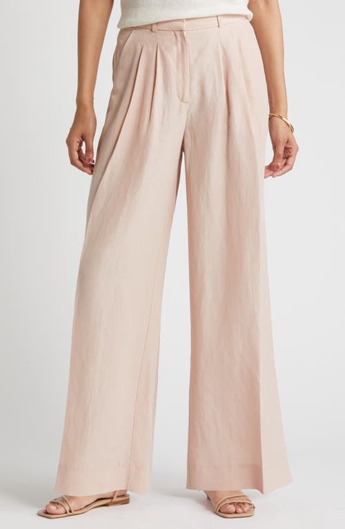 Pleated Wide Leg Pants in Pink Smoke