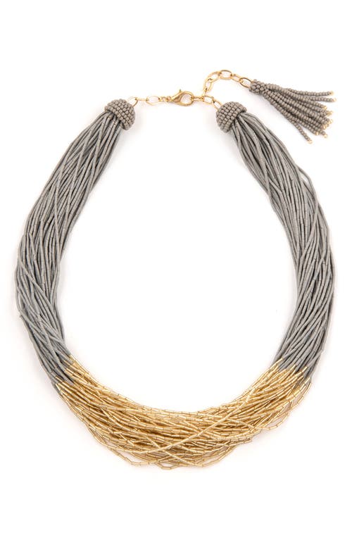 Deepa Gurnani Loretta Beaded Layered Necklace In Gray