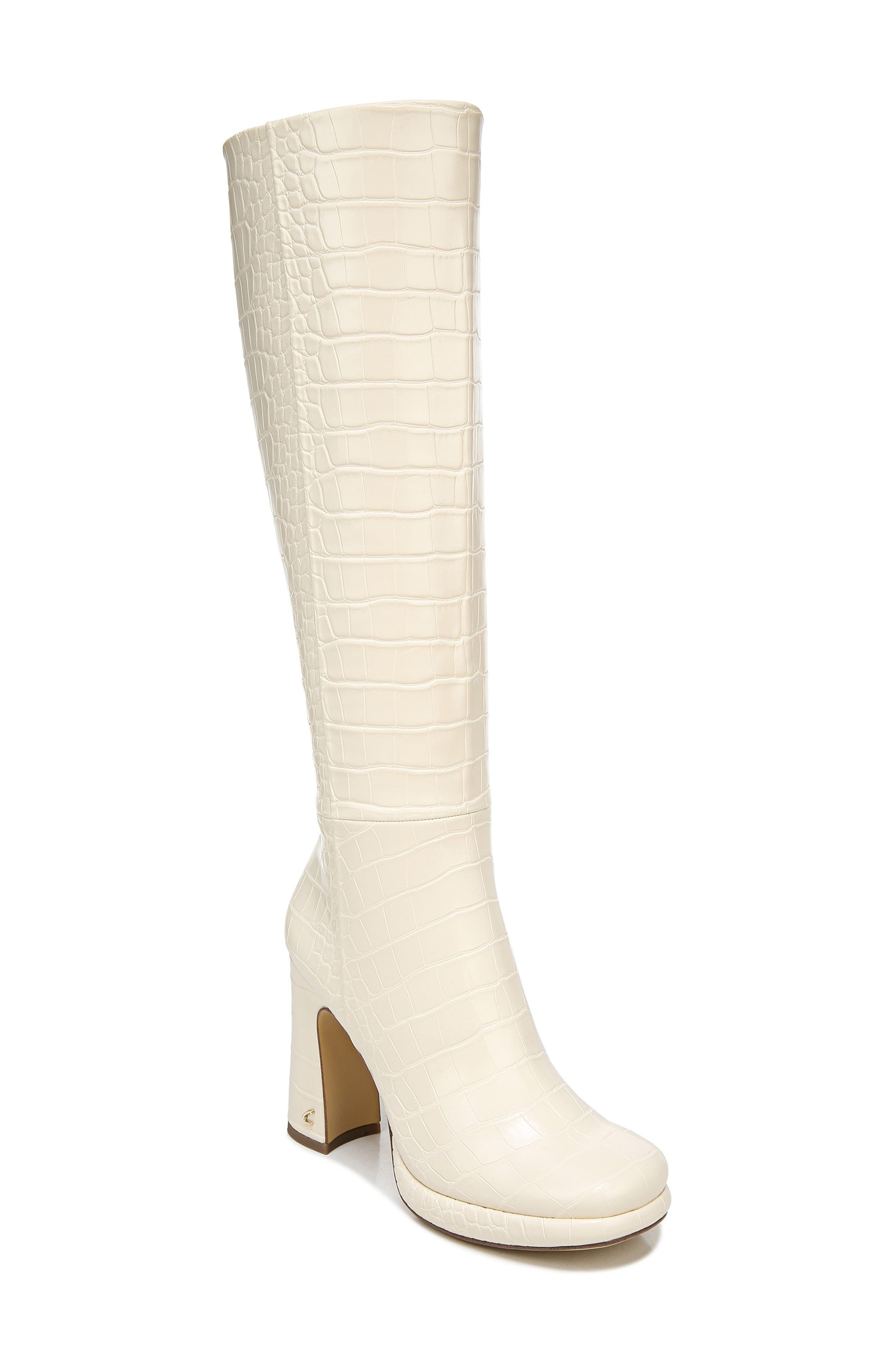 cheap white tall boots