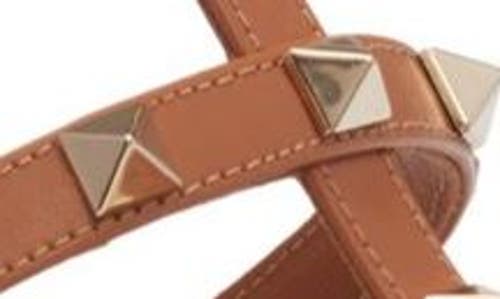Valentino Garavani Rockstud Espadrille Wedge Sandal In Almond Beige/naturale
