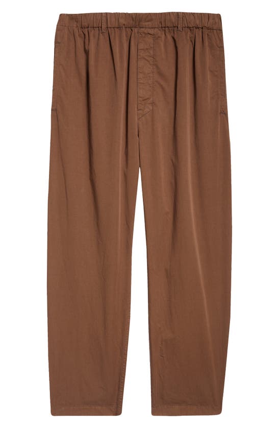 Shop Lemaire Relaxed Fit Garment Dyed Cotton Pants In Dark Tobacco