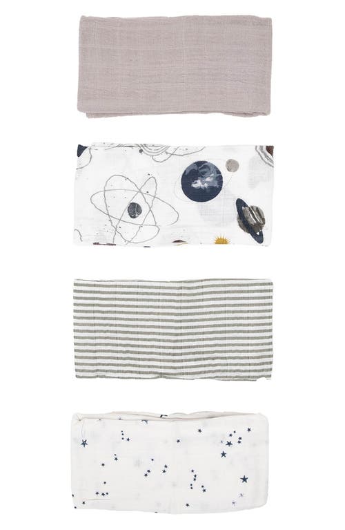 little unicorn 4-Pack Cotton Muslin Blankets in Planetary at Nordstrom