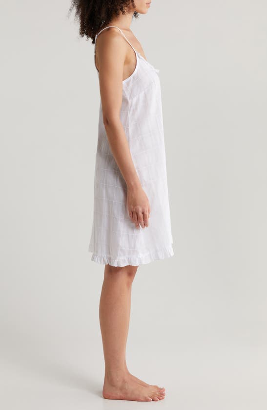 Shop Papinelle Ivy Ruffle Cotton Short Nightgown In White