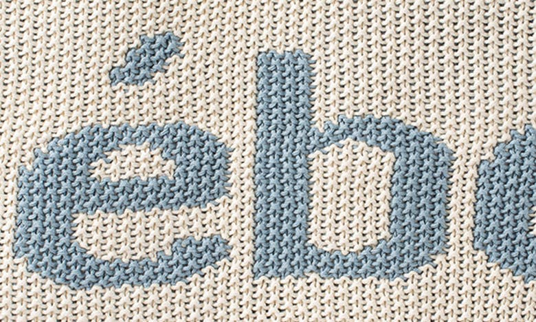 Domani Home Bebe Baby Blanket In Ivory/ Blue