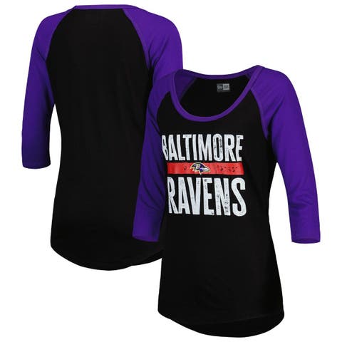 Baltimore Ravens Starter Women's Rally Lace-Up 3/4 Sleeve T-Shirt - Purple