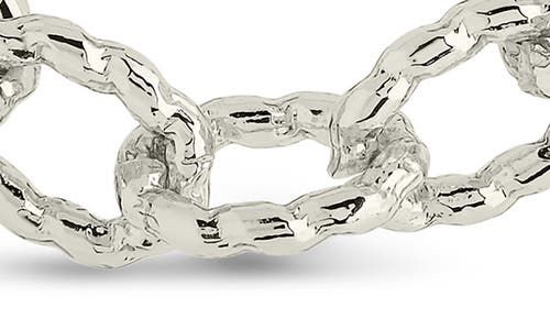 Sterling Forever Scottie Textured Chain Toggle Necklace In Silver