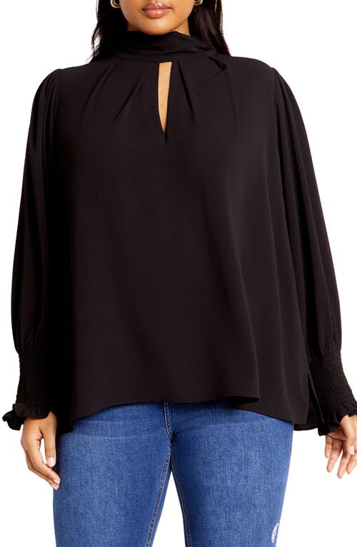 Shop City Chic Iris Keyhole Top In Black