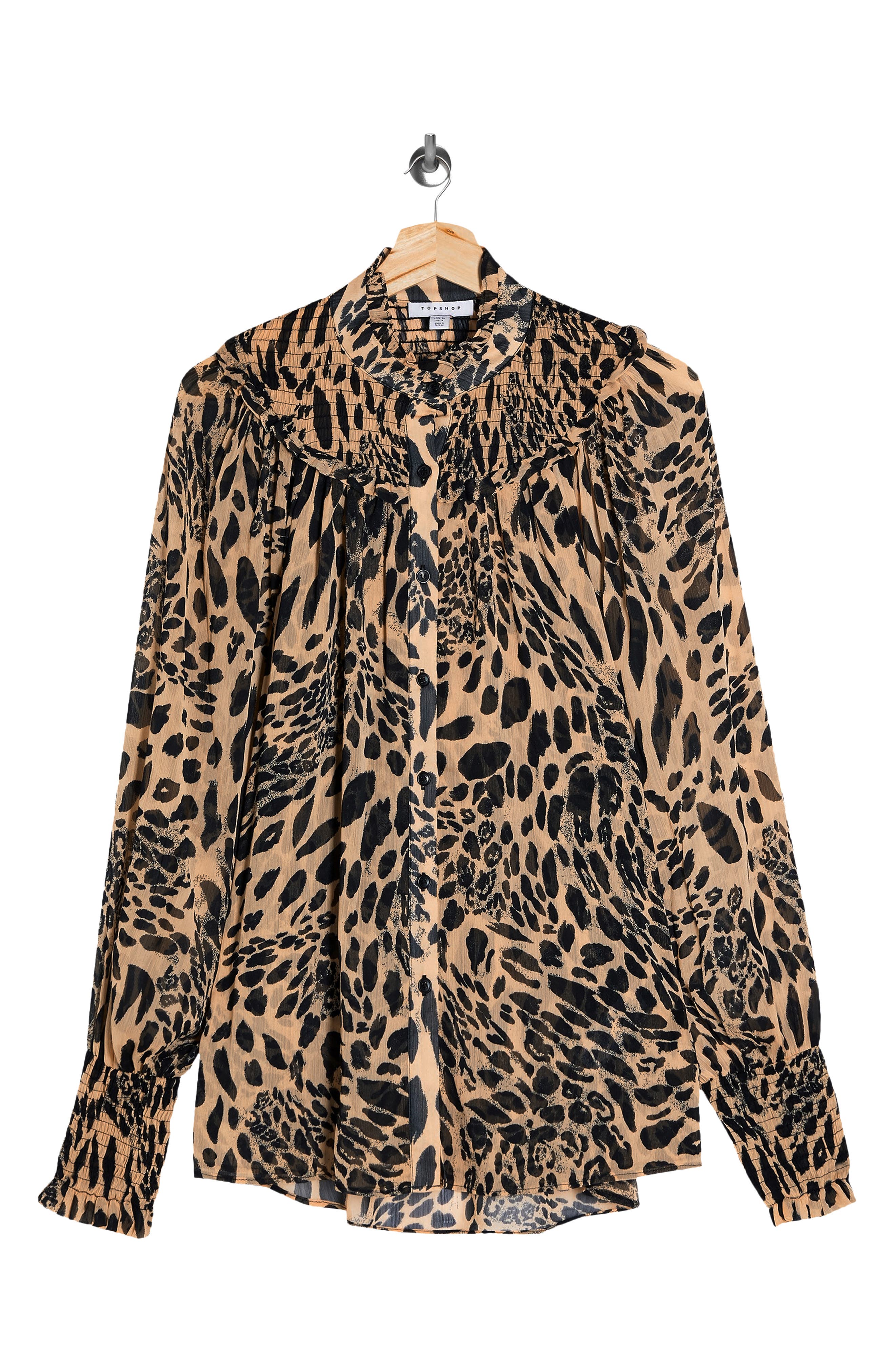 animal print chiffon top