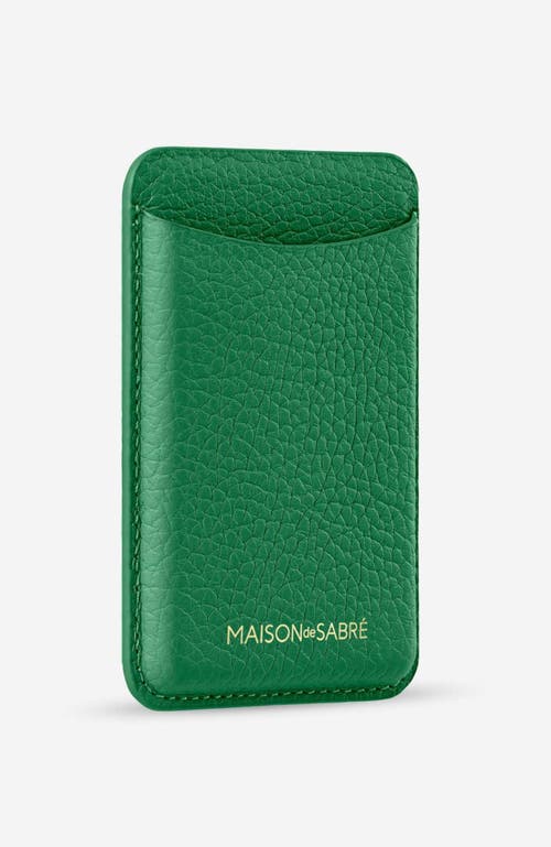Shop Maison De Sabre Maison De Sabré Leather Magsafe Wallet In Emerald Green