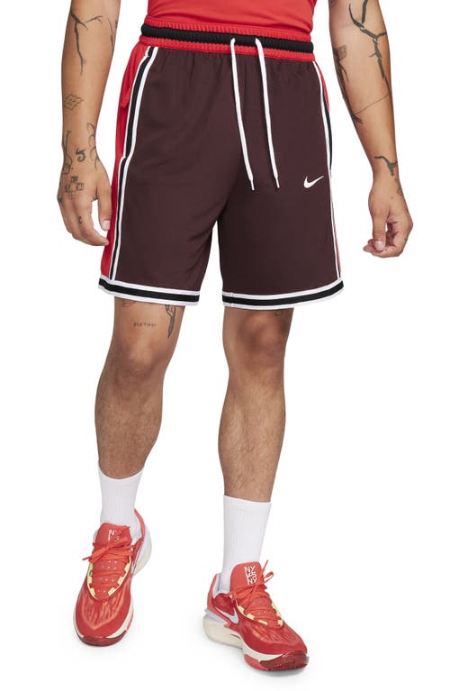Nike Dri-FIT DNA+ Athletic Shorts in Burgundy/Red/White