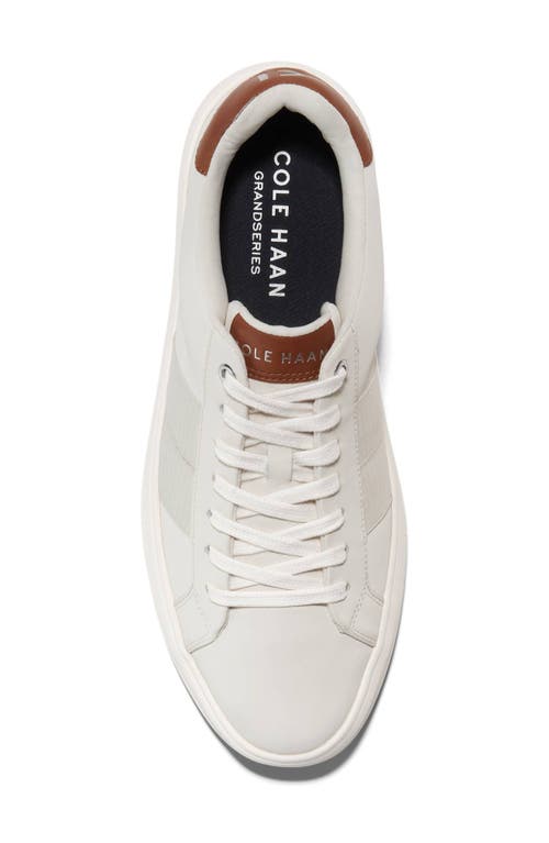 Cole Haan Grand Crosscourt Premier Sneaker In Ivory/white/british Tan