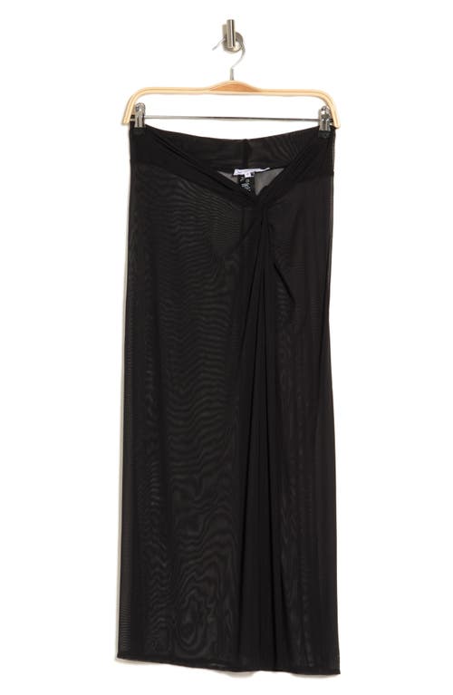 Shop Good American Mesh Twist Sarong Cover-up Maxi Skirt In Black001