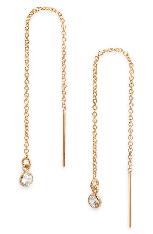 Nashelle Muse Cubic Zirconia Threader Earrings In Yellow Gold/cubic Zirconia