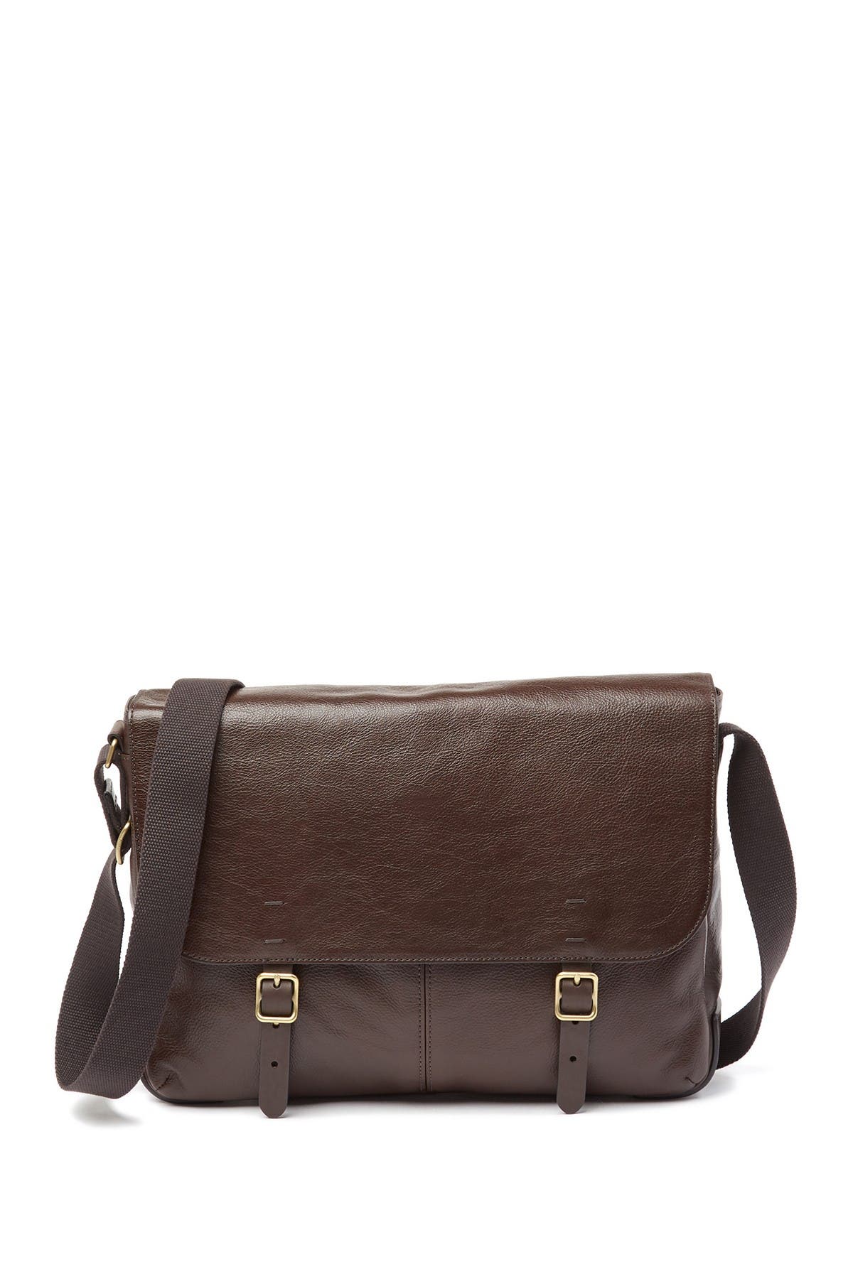fossil buckner leather messenger bag