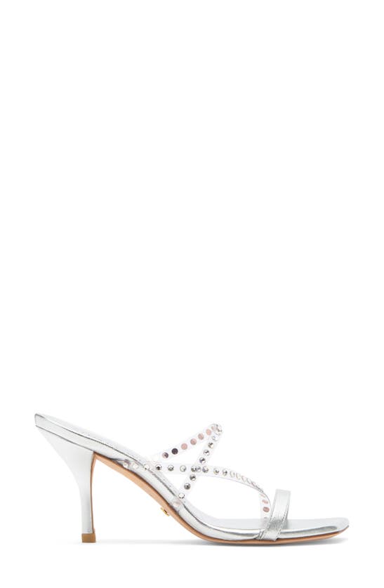 Shop Stuart Weitzman Strapeze 85 Sandal In Clear/silver/clear