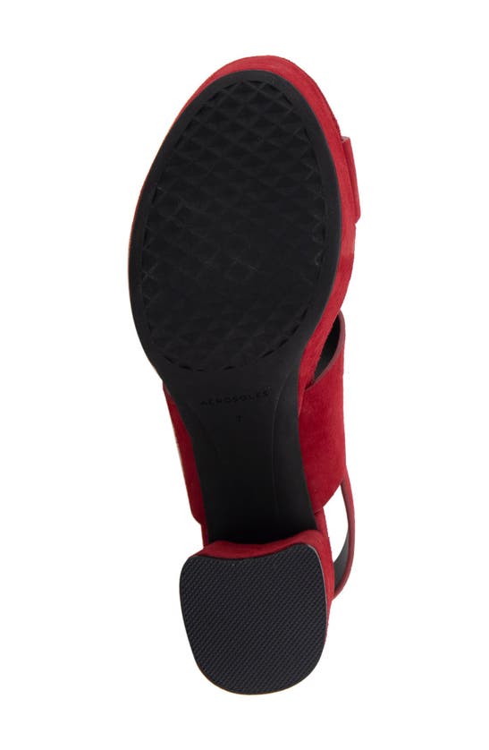 Shop Aerosoles Camera Platform Sandal In Pomegranate Suede