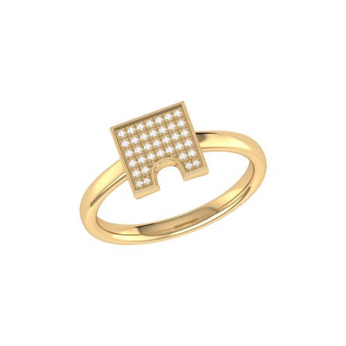 Shop Luvmyjewelry City Arches Square Sterling Silver Diamond Ring In 14kt Gold Vermeil On Sterling