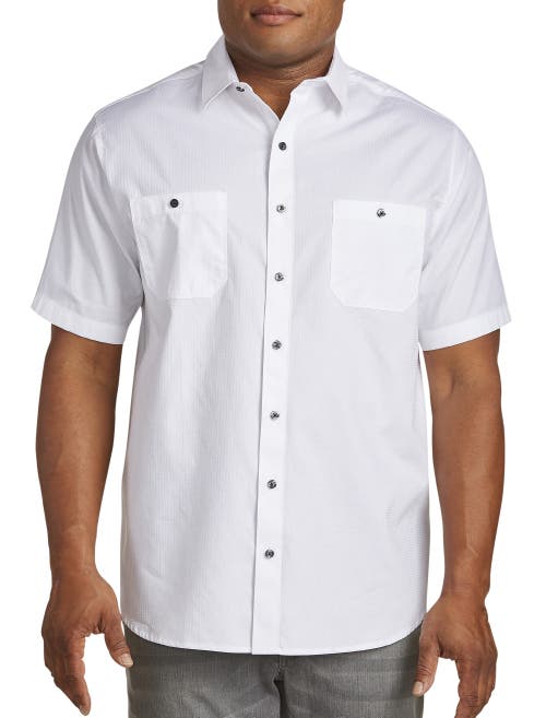 Synrgy Textured Solid Sport Shirt In White
