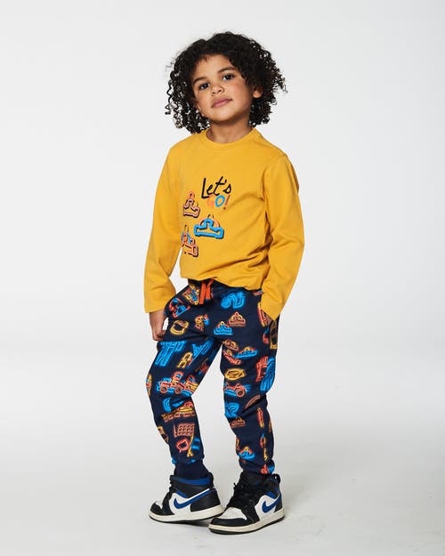 Shop Deux Par Deux Boy's T-shirt With Print Mustard Yellow In Mineral Yellow