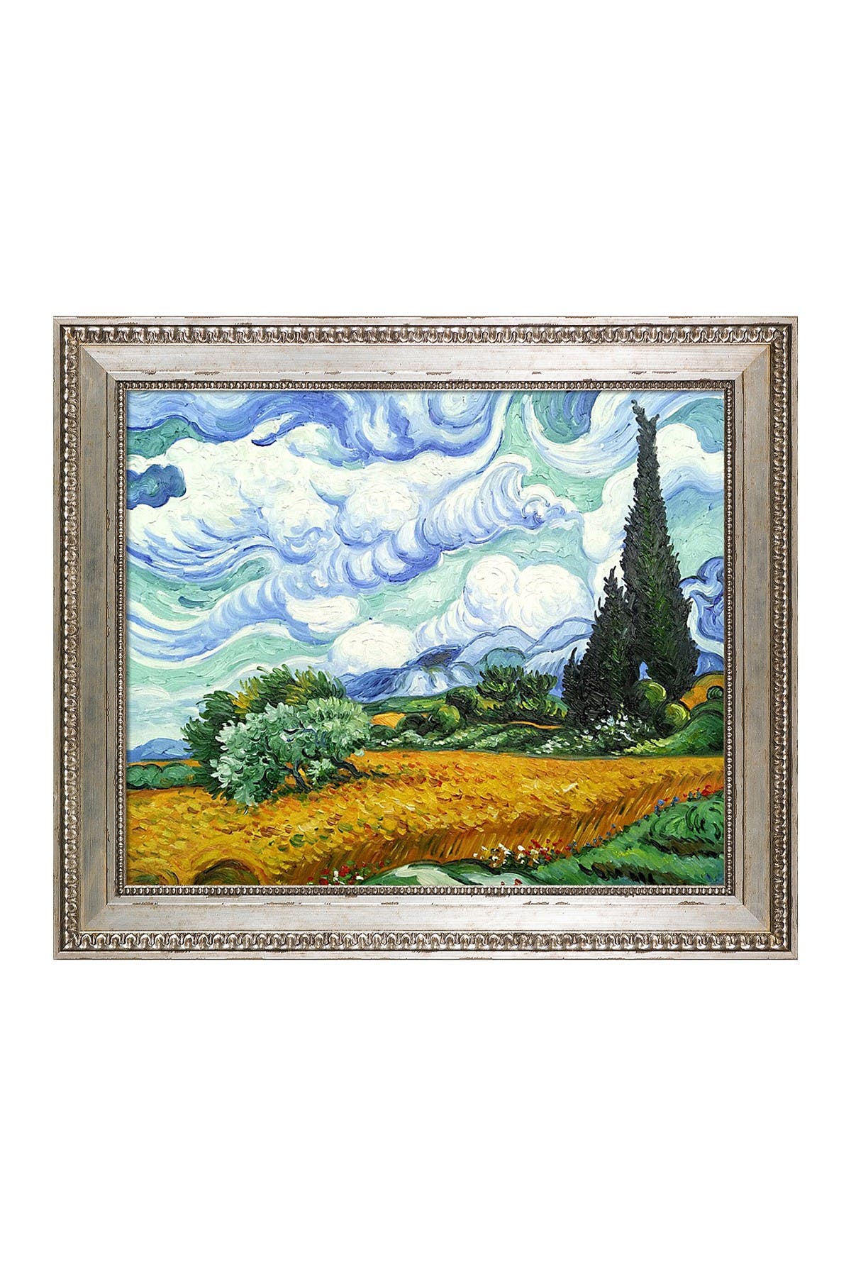 Overstock Art Wheat Field With Cypresses Framed Oil Reproduction Of An Original Painting By Vincent Van Gogh Nordstrom Rack