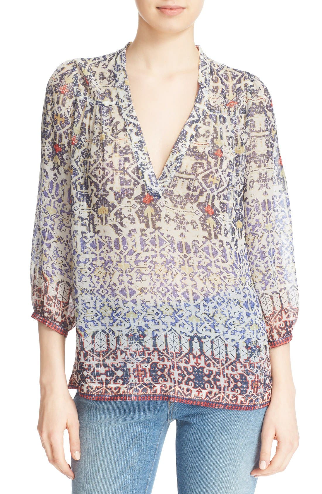 Joie 'Frazier B' Silk Peasant Blouse Nordstrom