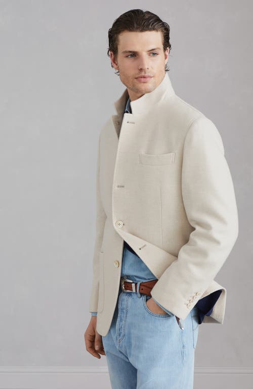 Shop Brunello Cucinelli Blazer-style Outerwear In Sand